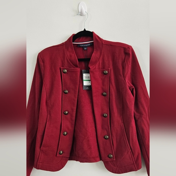 NWT Tommy Hilfiger Women's Casual Band Jacket Chili Red Color - Size Large - Picture 7 of 11